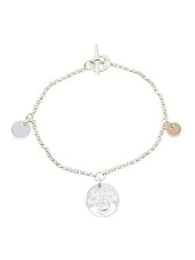 Hermes Bracelet Ex-Libris 15.5 925 Sterling Silver 18K Pink Gold